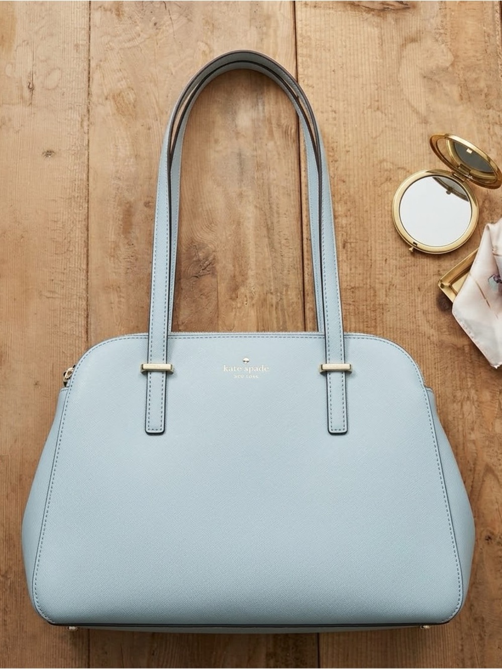 kate spade Light Blue Leather Shoulder Bag